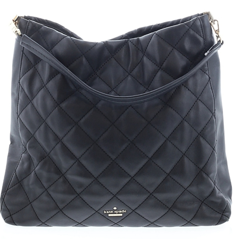 Kate Spade NY Quilted Black Shoulder Hobo Bag  14L X 13H